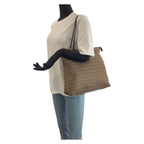Fendi Zucca Brown Gunmetal Canvas Leather Tote Shoulder Bag — view 6