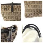 Fendi Zucca Brown Gunmetal Canvas Leather Tote Shoulder Bag — view 5