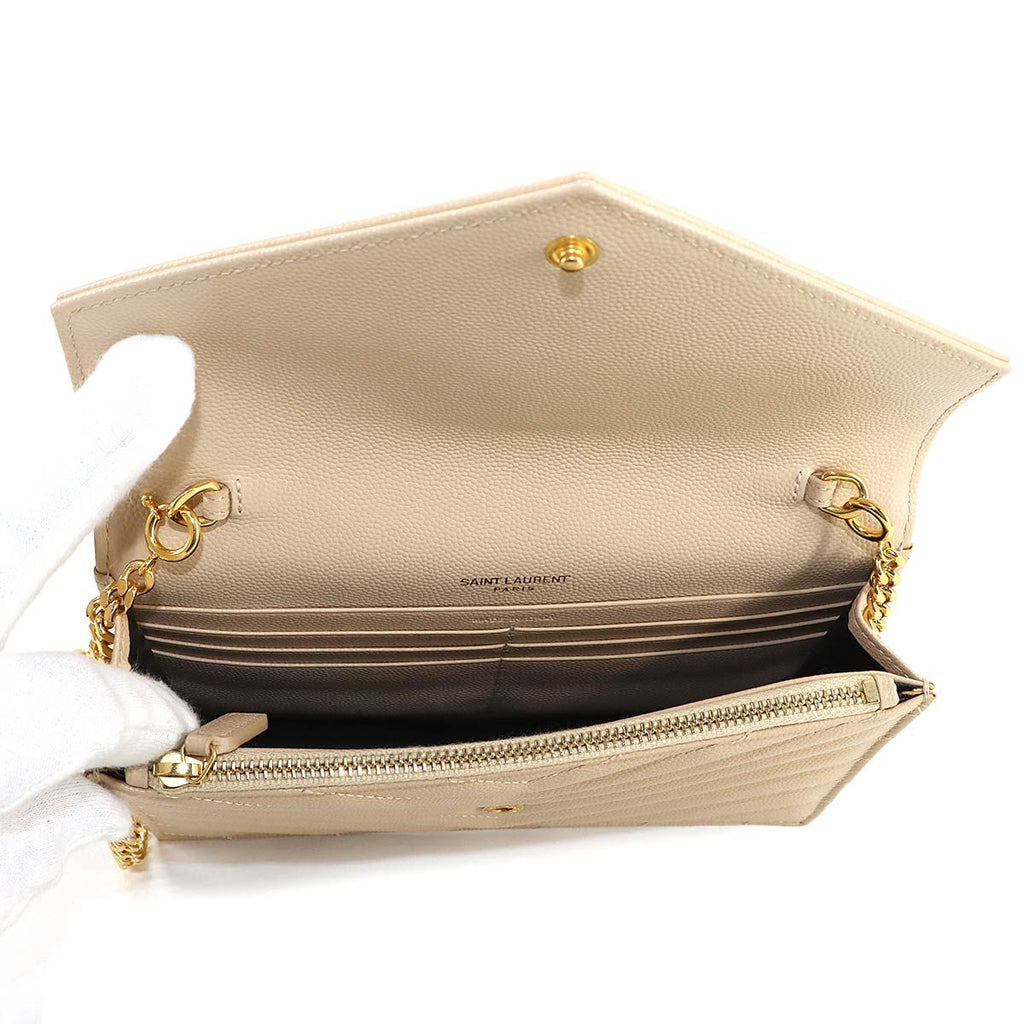 Saint Laurent Cassandra Envelope Chain Wallet — view 7
