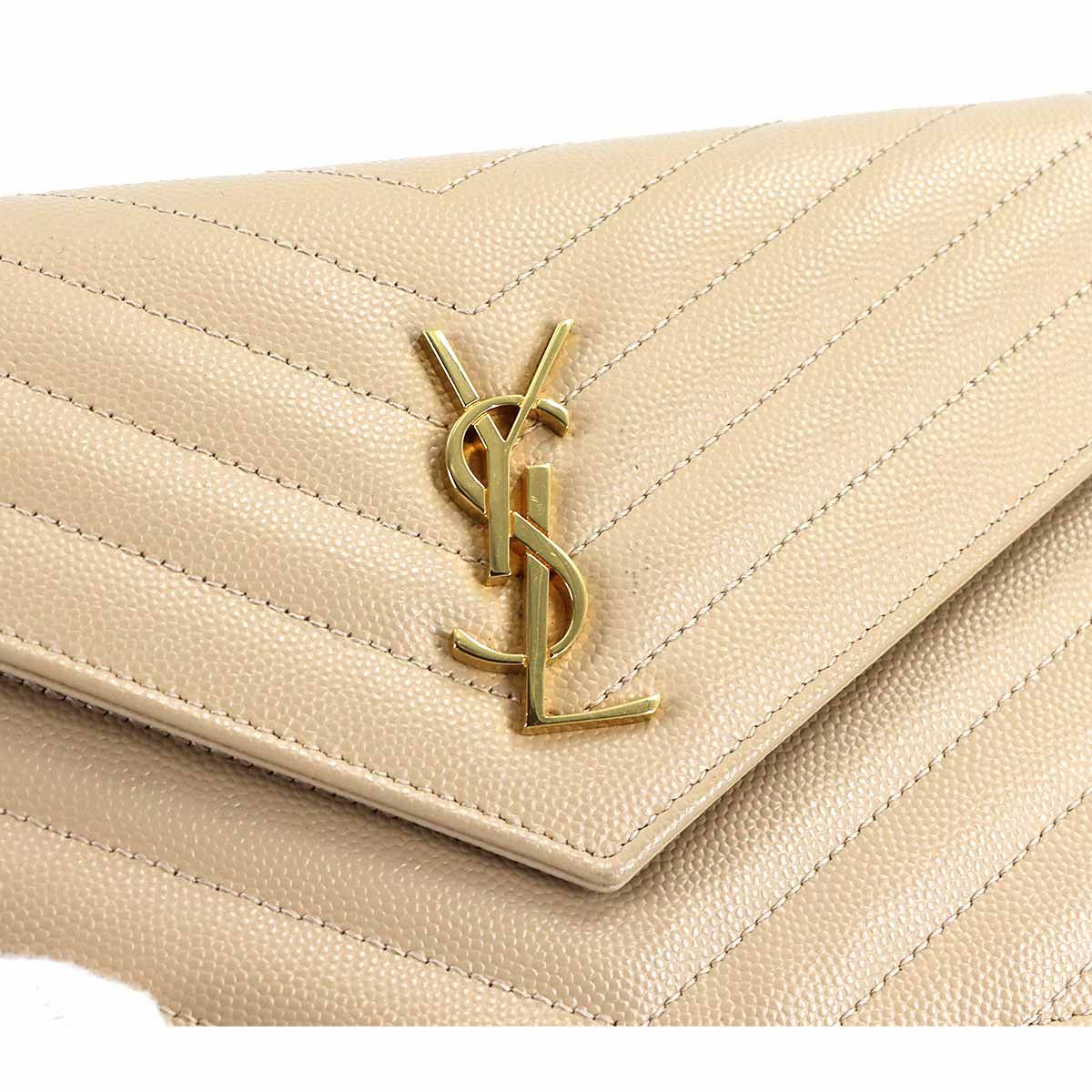 Saint Laurent Cassandra Envelope Chain Wallet — view 9