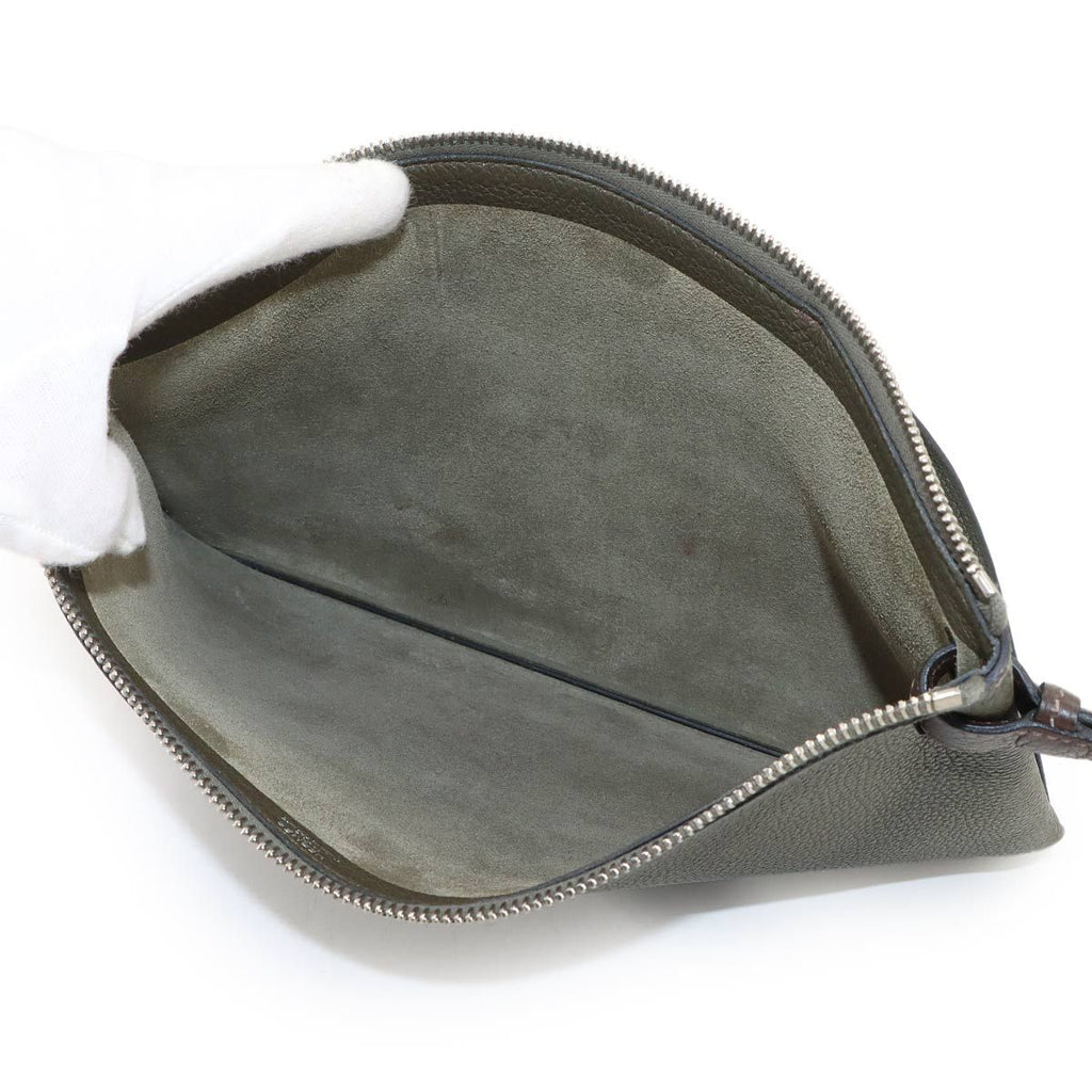 Hermes Cabas Vertiges 30 Clutch Togo Verde Gris Ebene — view 5