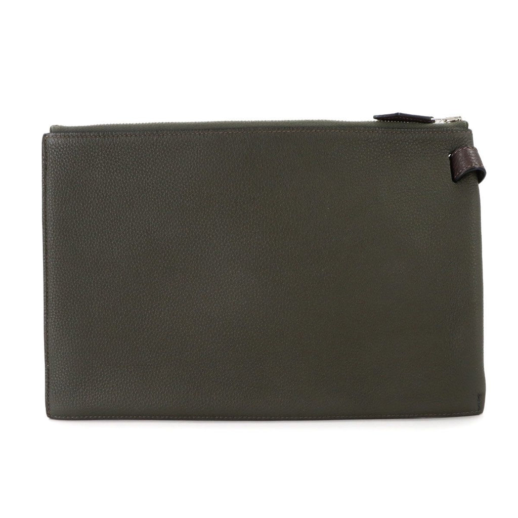 Hermes Cabas Vertiges 30 Clutch Togo Verde Gris Ebene — view 2