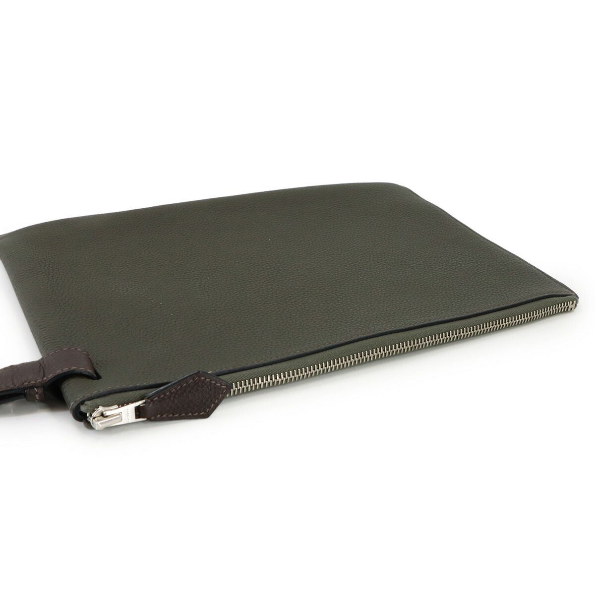 Hermes Cabas Vertiges 30 Clutch Togo Verde Gris Ebene — view 4