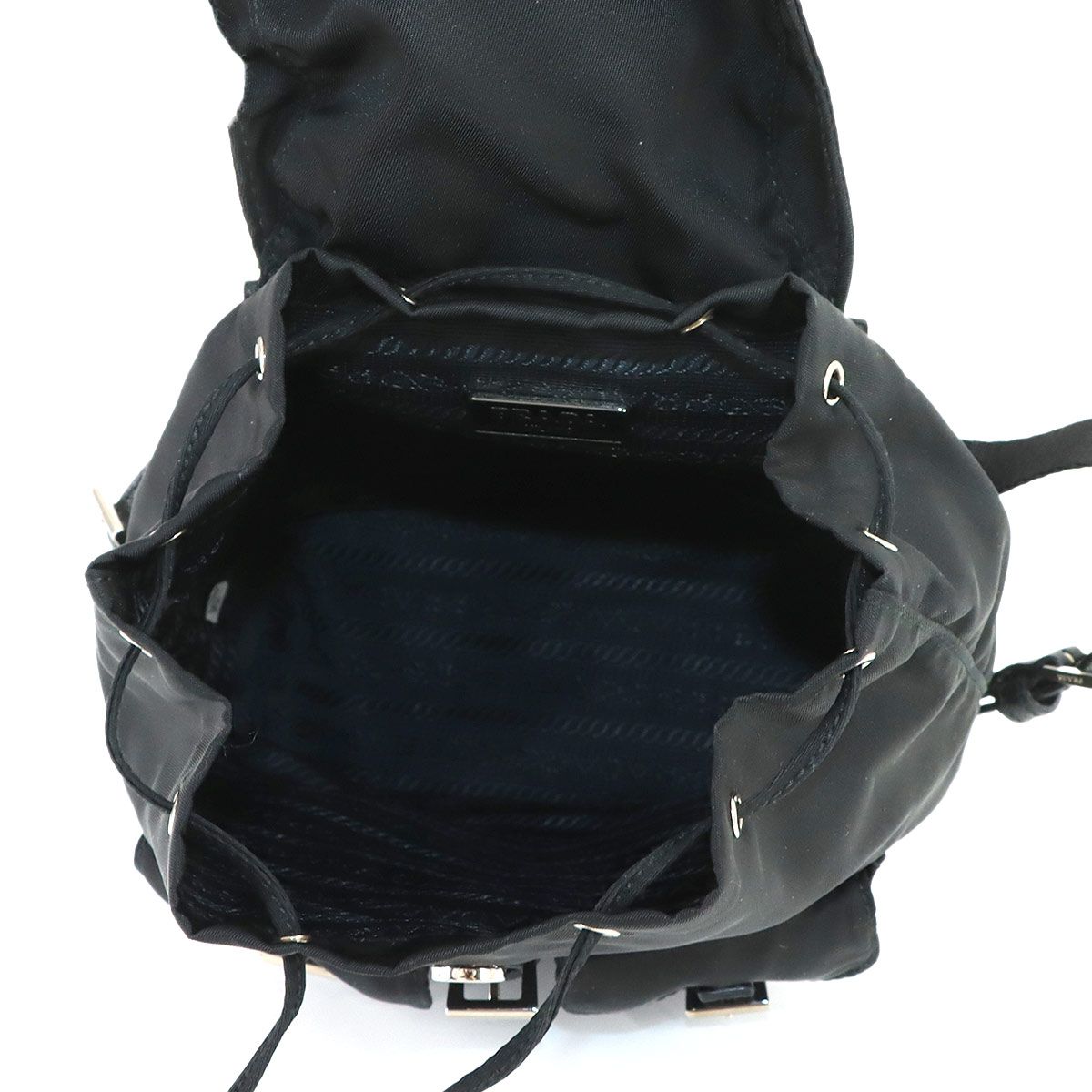 Prada Round Shoulder Pouch Nylon Black Silver — view 6