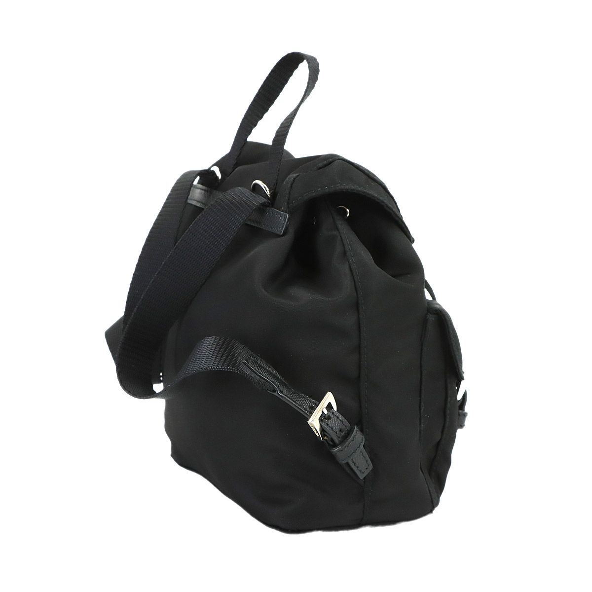 Prada Round Shoulder Pouch Nylon Black Silver — view 3