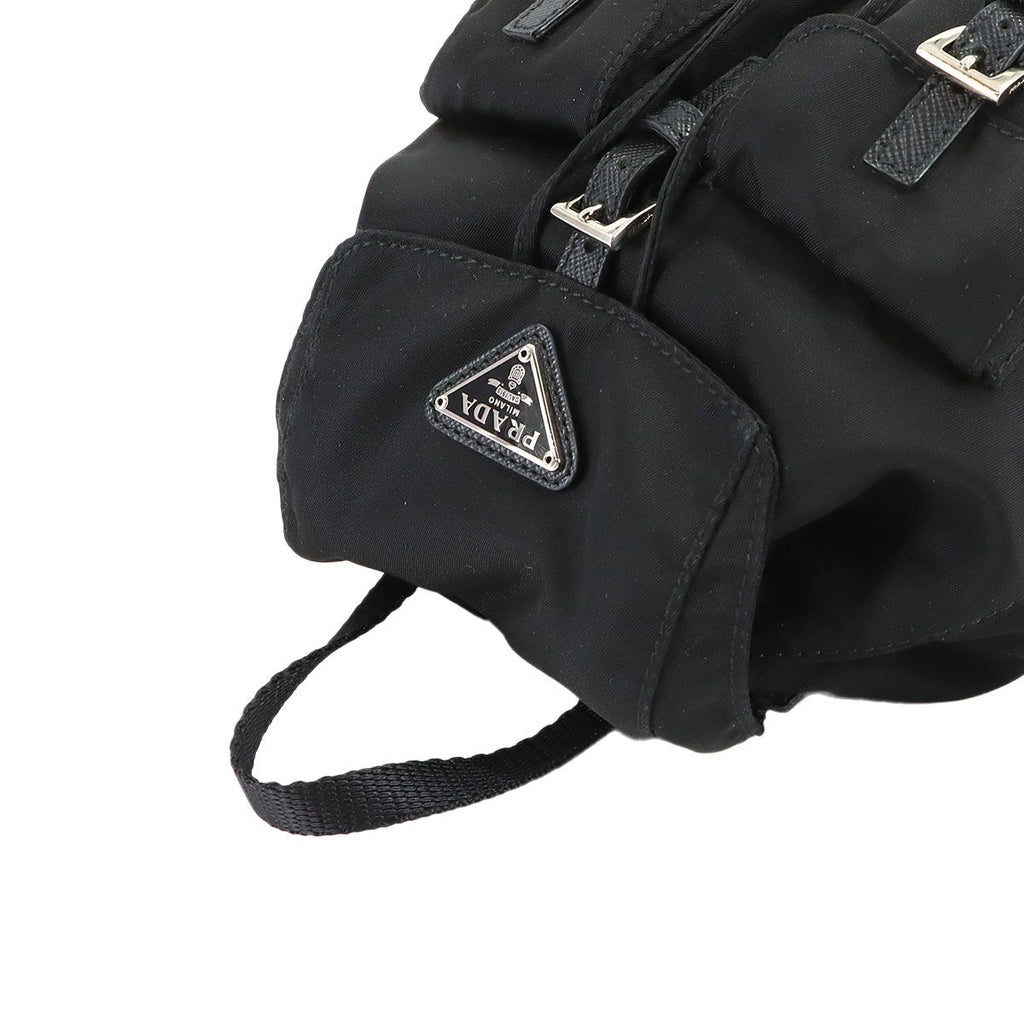 Prada Round Shoulder Pouch Nylon Black Silver — view 5