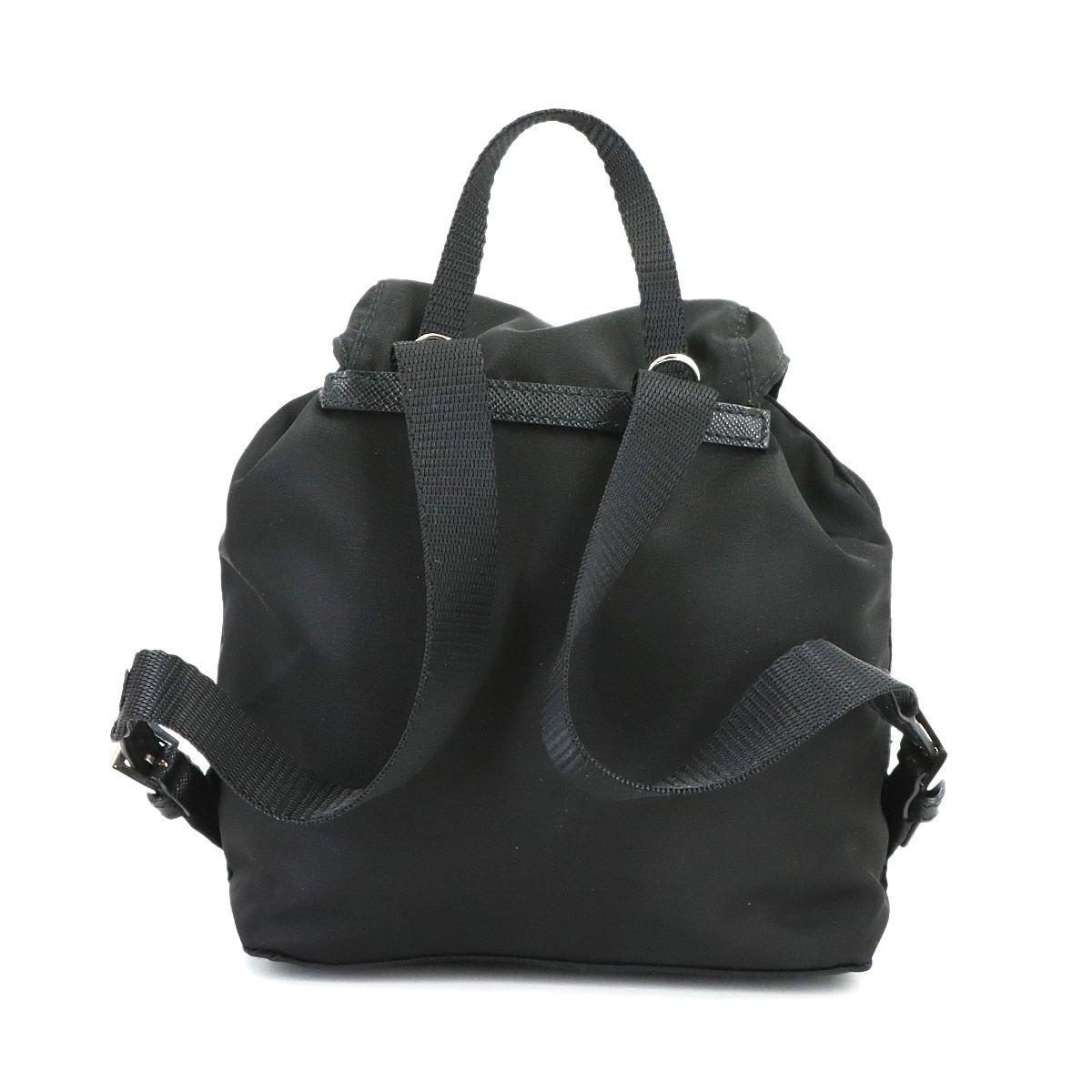 Prada Round Shoulder Pouch Nylon Black Silver — view 2