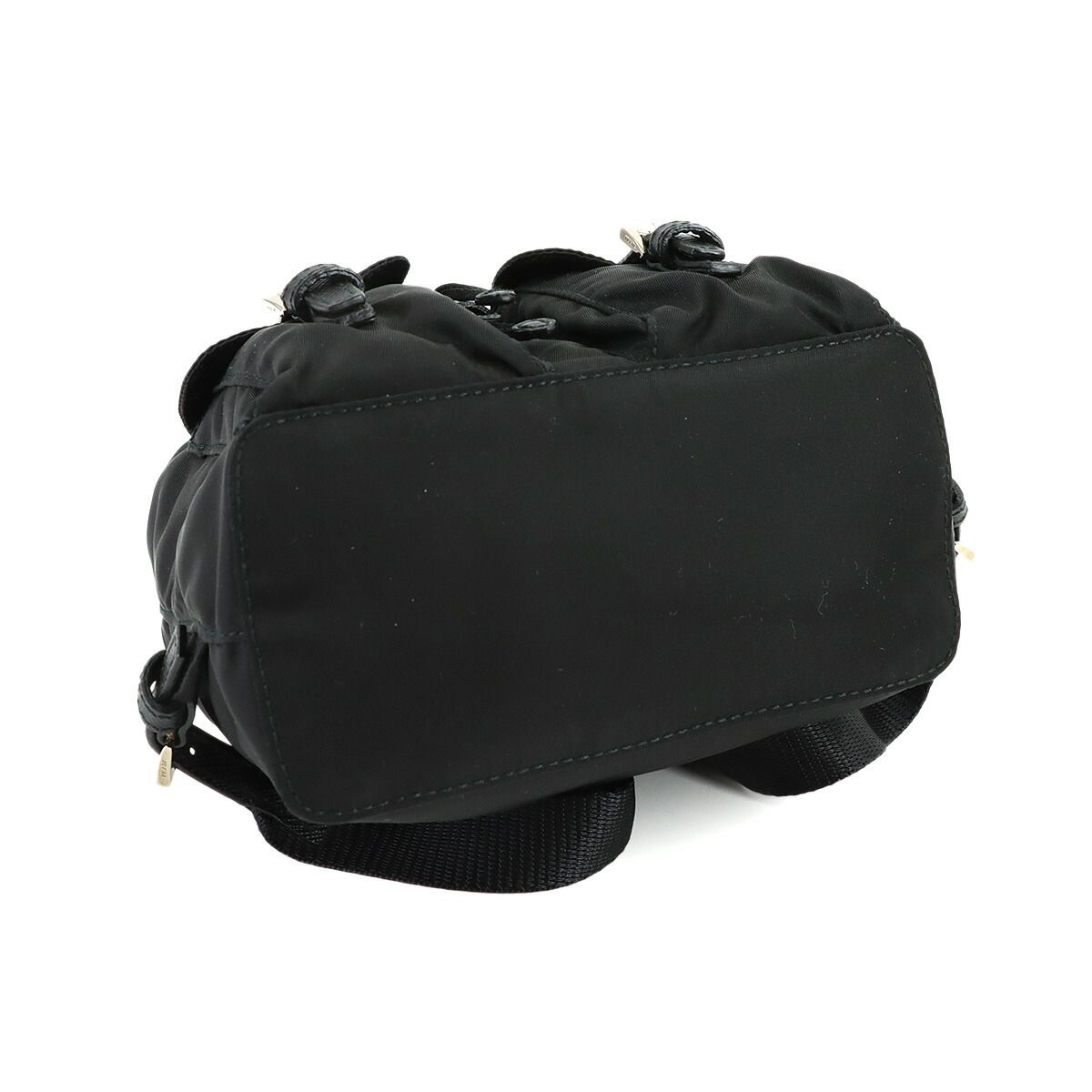 Prada Round Shoulder Pouch Nylon Black Silver — view 4