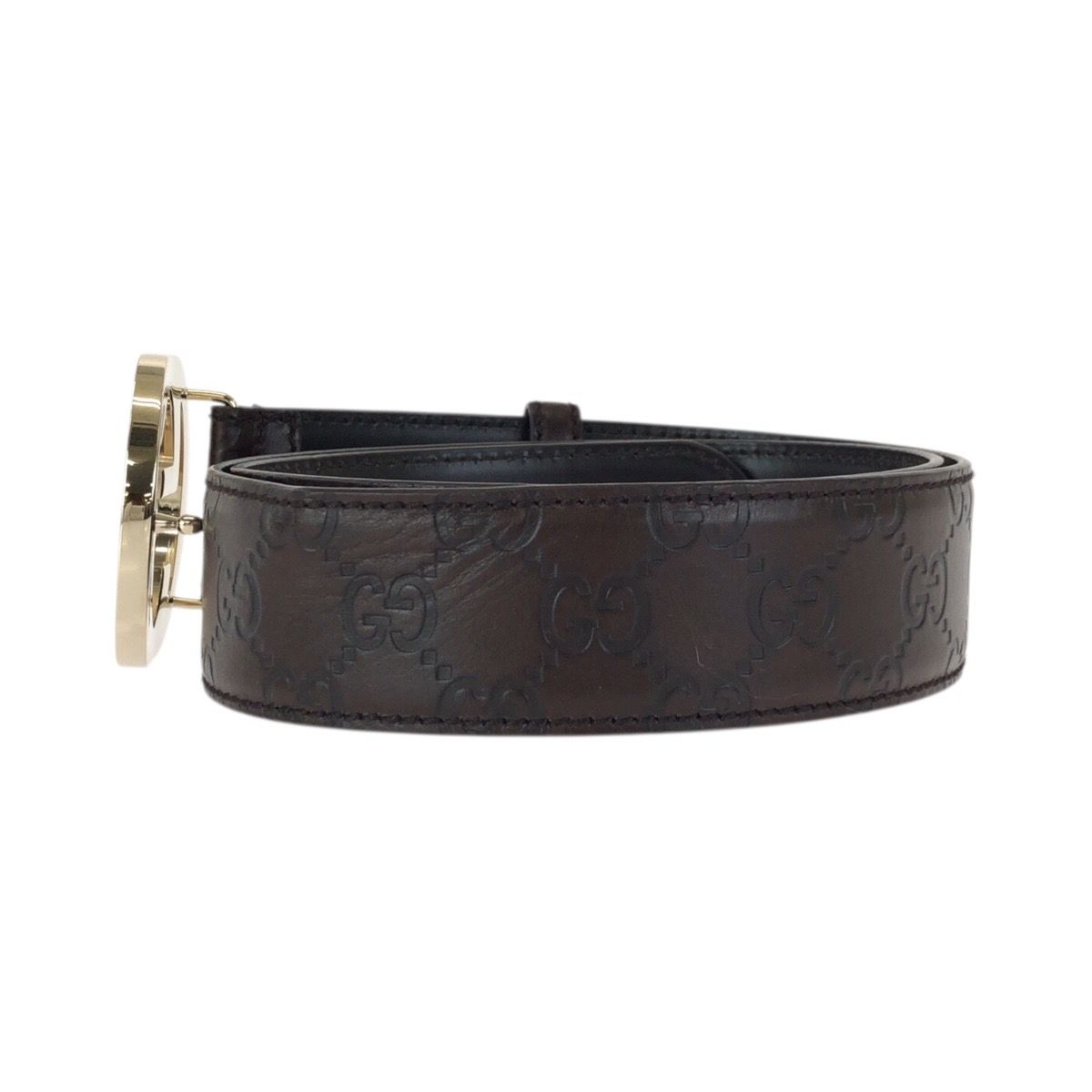 Gucci Guccissima Interlocking GG Pattern Dark Brown Gold — view 2
