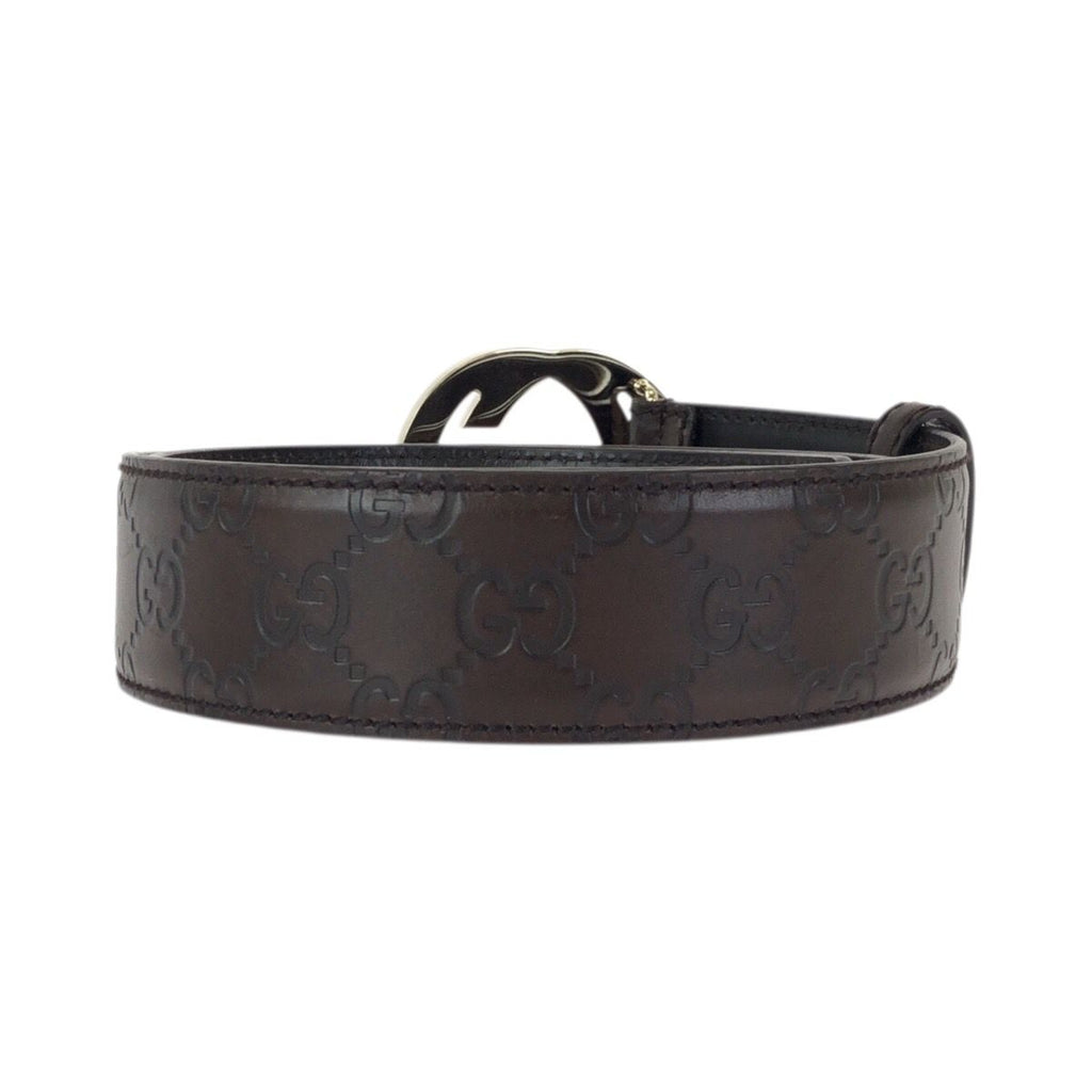 Gucci Guccissima Interlocking GG Pattern Dark Brown Gold — view 3
