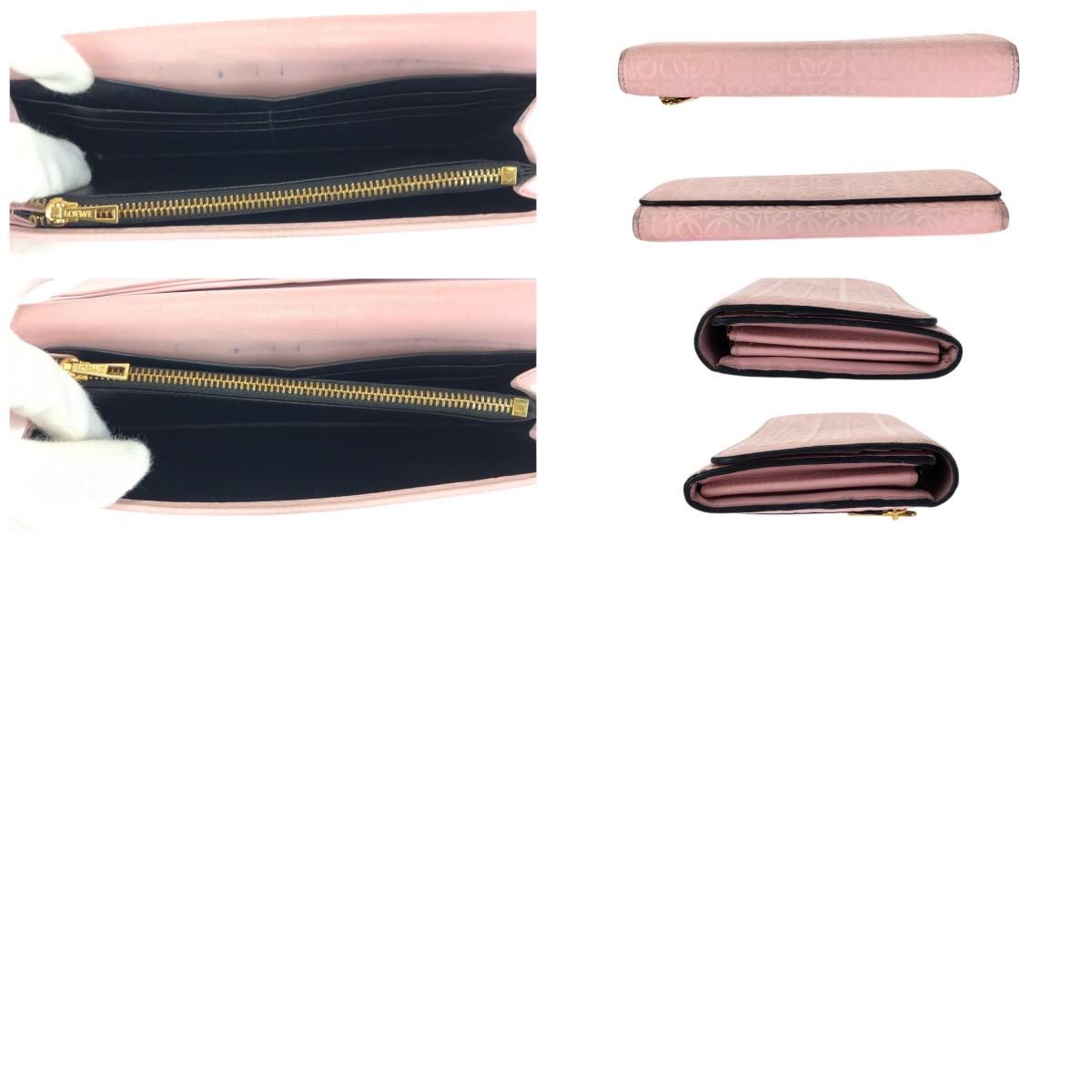 Loewe Anagram Pink Gold Leather Wallet — view 9