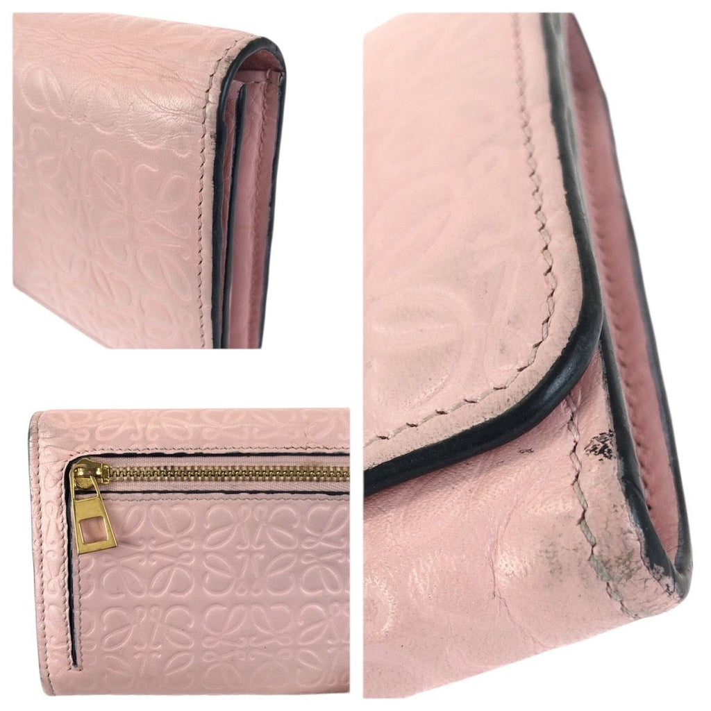 Loewe Anagram Pink Gold Leather Wallet — view 5