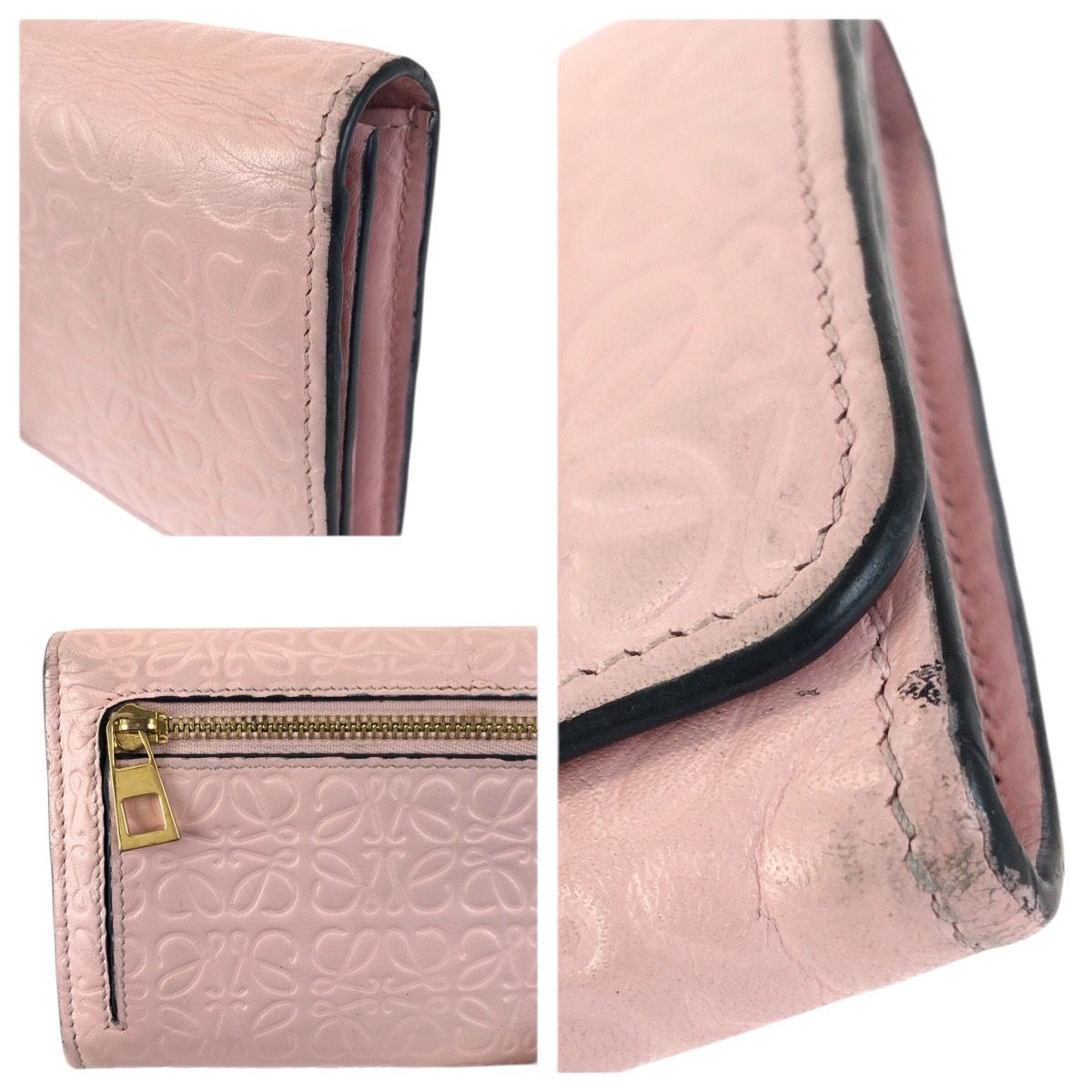 Loewe Anagram Pink Gold Leather Wallet — view 5