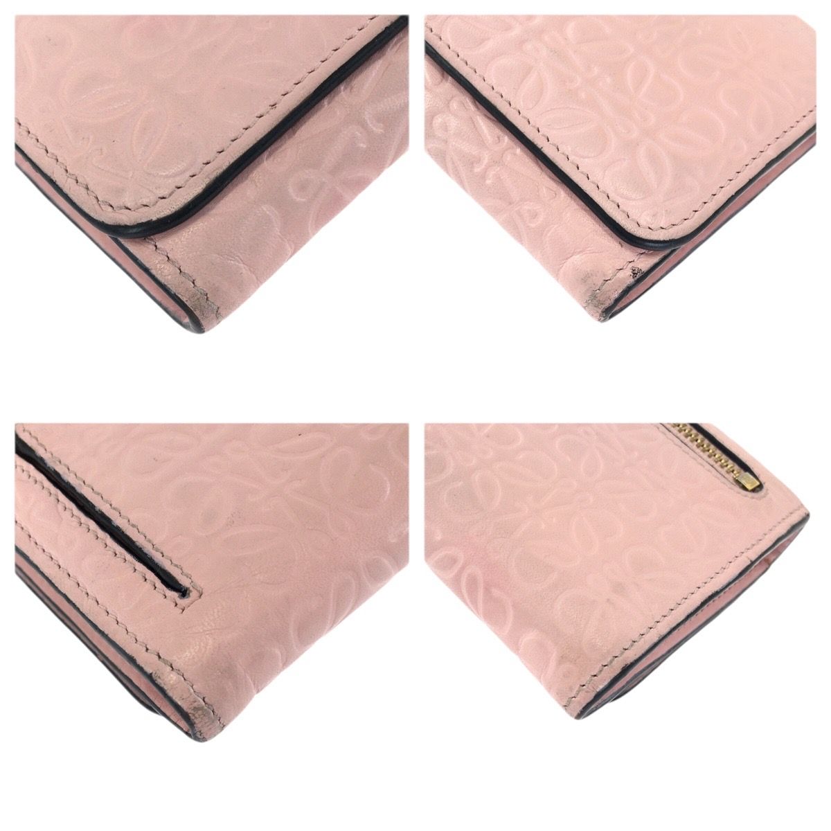 Loewe Anagram Pink Gold Leather Wallet — view 3