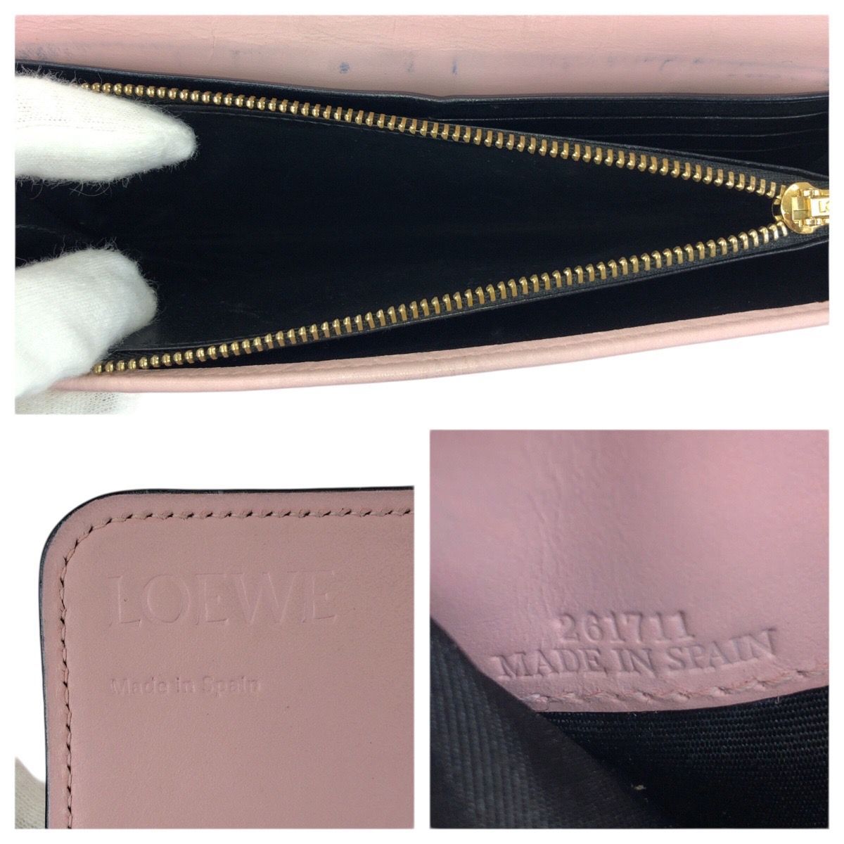 Loewe Anagram Pink Gold Leather Wallet — view 8
