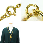Chanel Necklace CC Logo Fringe Metal Gold Plated Long — view 9