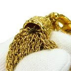 Chanel Necklace CC Logo Fringe Metal Gold Plated Long — view 4