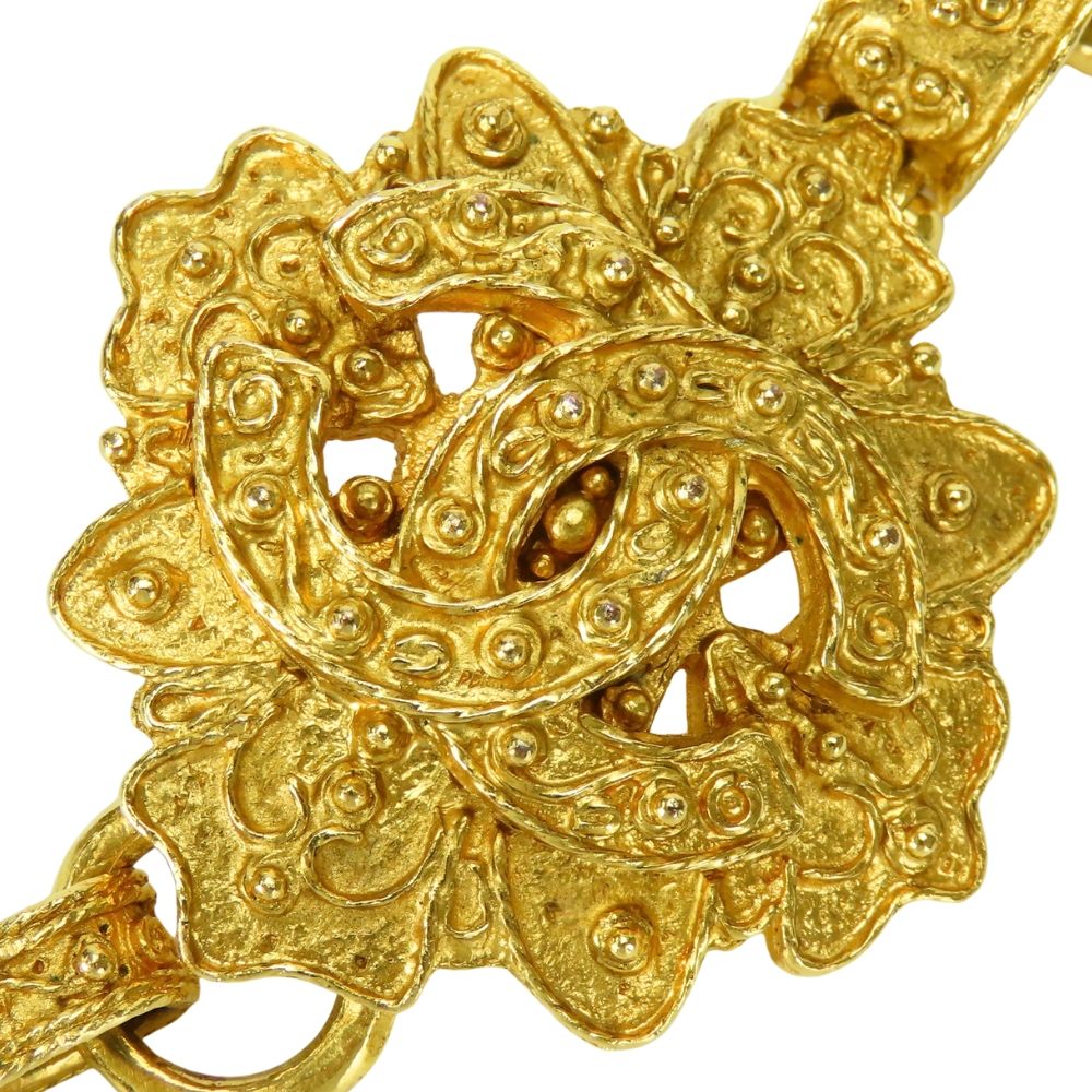 Chanel Necklace CC Logo Fringe Metal Gold Plated Long — view 5