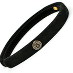 Chanel Headband CC Logo Velour Black BK Hair — view 3