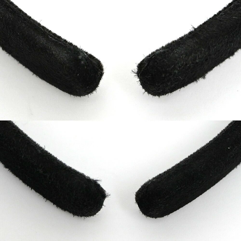 Chanel Headband CC Logo Velour Black BK Hair — view 7