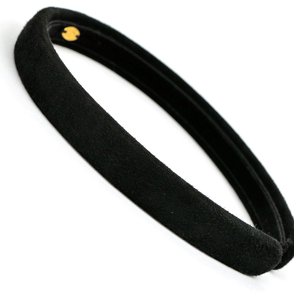 Chanel Headband CC Logo Velour Black BK Hair — view 4