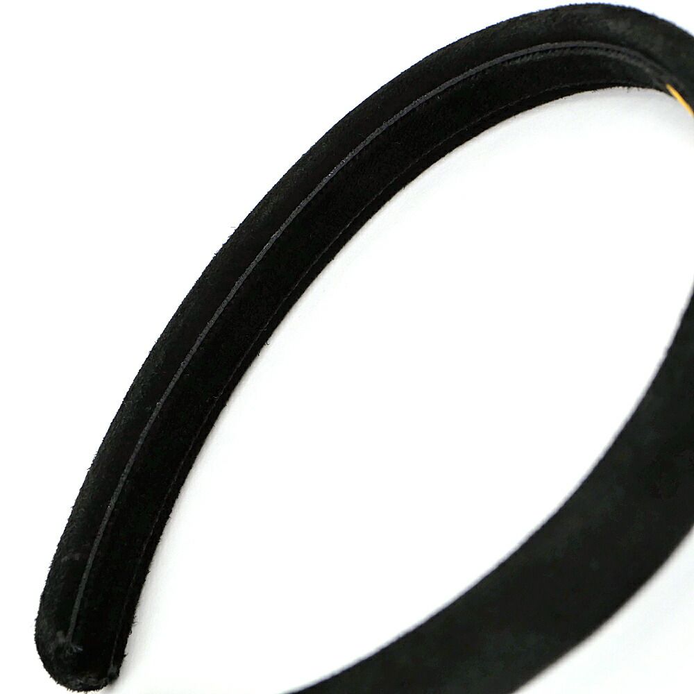 Chanel Headband CC Logo Velour Black BK Hair — view 9