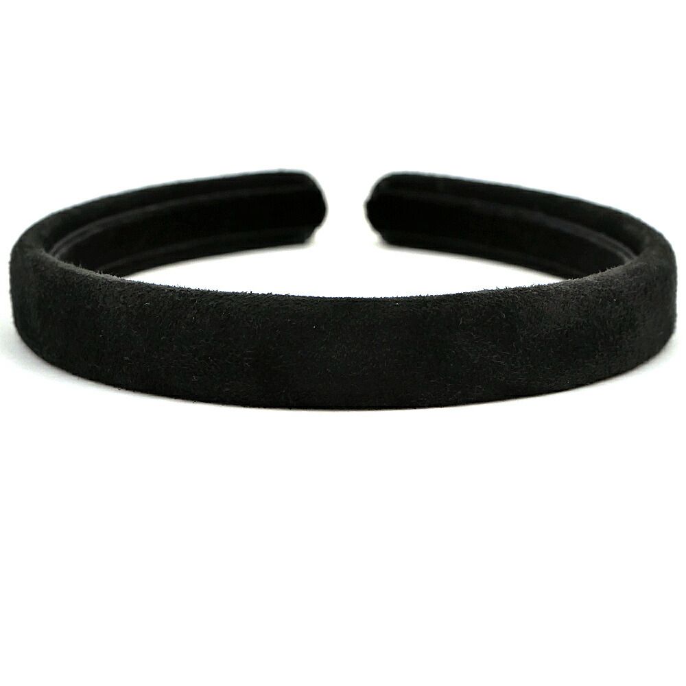 Chanel Headband CC Logo Velour Black BK Hair — view 5