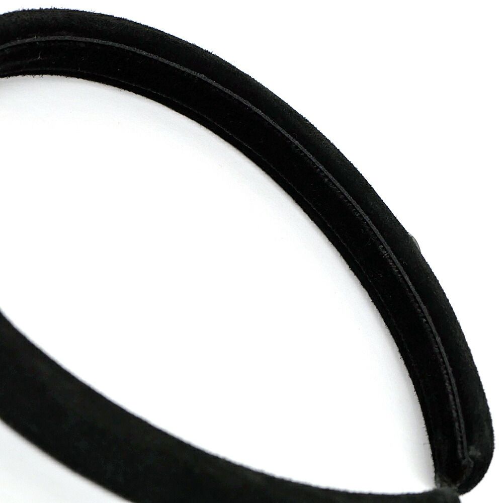 Chanel Headband CC Logo Velour Black BK Hair — view 8