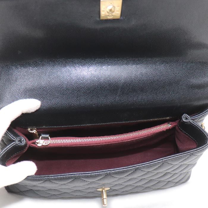 Chanel Coco Handle 29 2-Way Shoulder Bag Black Caviar Leather — view 4