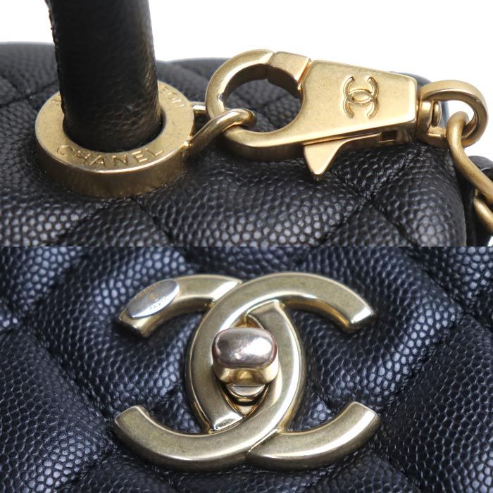 Chanel Coco Handle 29 2-Way Shoulder Bag Black Caviar Leather — view 5