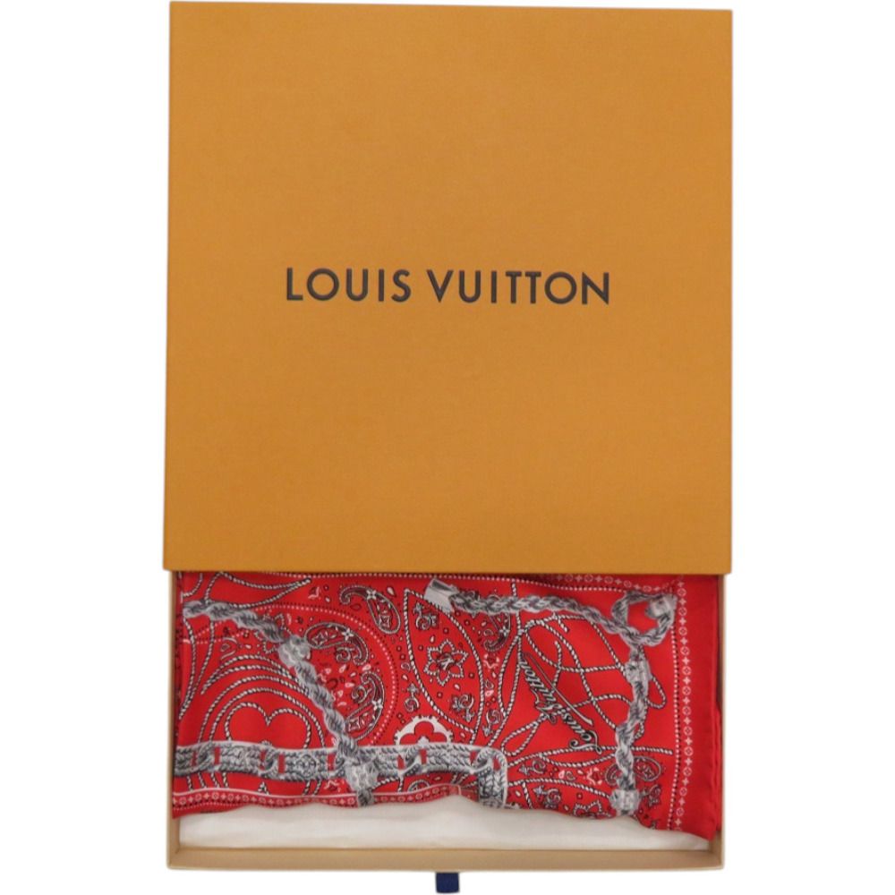 Louis Vuitton Carre 55 LV Rope Silk Red Scarf — view 2