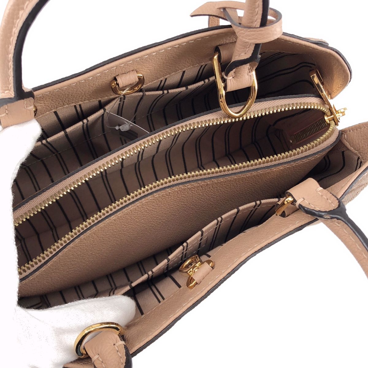 Louis Vuitton Monogram Empreinte Montaigne BB 2-Way Shoulder Bag Beige — view 3