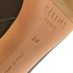 Celine by Phoebe Philo Chunky Heel Side Zip Leather Boots Khaki 37 — view 6
