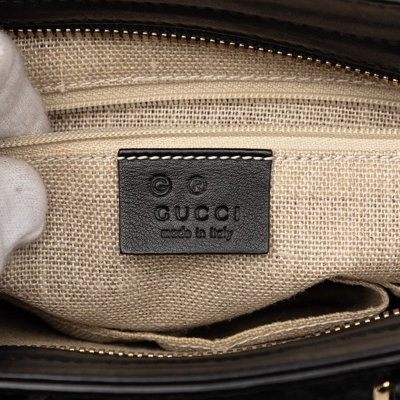 Gucci Micro Guccissima 2-Way Shoulder Bag Black Leather — view 5