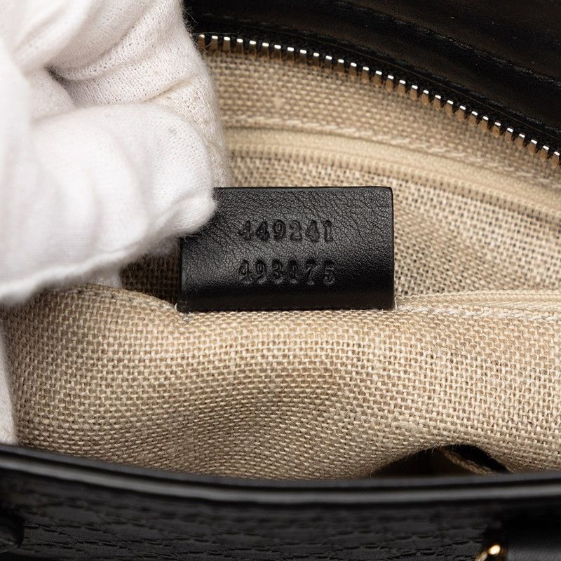 Gucci Micro Guccissima 2-Way Shoulder Bag Black Leather — view 6