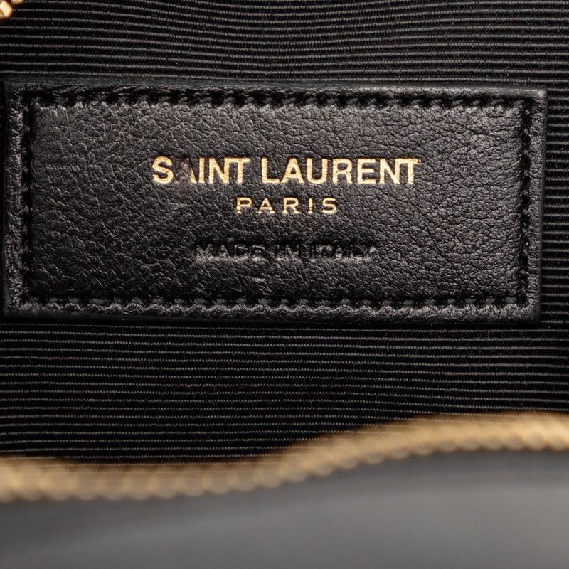 Saint Laurent Cassandra Crossbody Chain Shoulder Bag Black Gold Leather Sequin — view 5