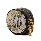 Saint Laurent Cassandra Crossbody Chain Shoulder Bag Black Gold Leather Sequin — view 2