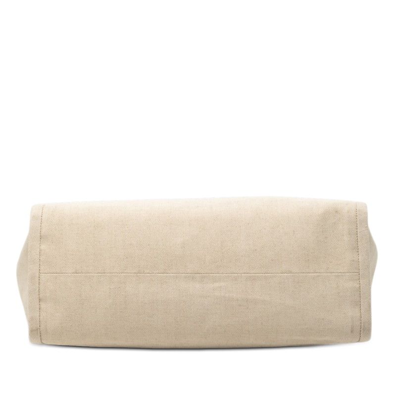 Prada White Beige Canvas Leather — view 3