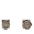 Hermes Cage de Ash Cube Stud Earrings Silver Ivory Metal — view 2