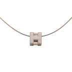 Hermes Cage de Ash Cube Silver Metal Necklace — view 2