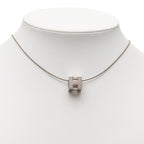 Hermes Cage de Ash Cube Silver Metal Necklace — view 5