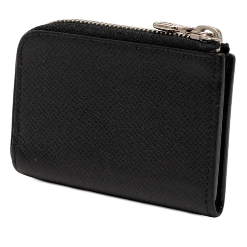 Louis Vuitton Taiga Porte Monnaie Jour Coin Purse L-shaped Zipper Noir Black — view 2