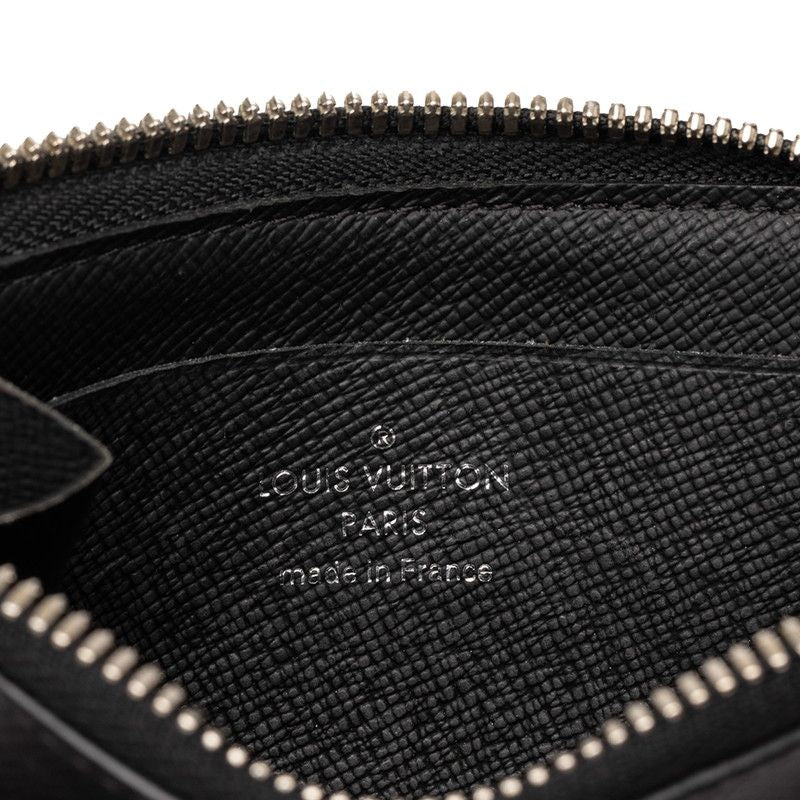 Louis Vuitton Taiga Porte Monnaie Jour Coin Purse L-shaped Zipper Noir Black — view 5