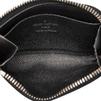 Louis Vuitton Taiga Porte Monnaie Jour Coin Purse L-shaped Zipper Noir Black — view 4