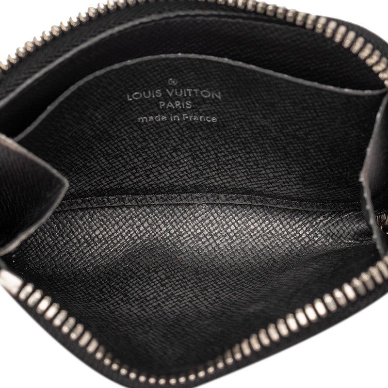 Louis Vuitton Taiga Porte Monnaie Jour Coin Purse L-shaped Zipper Noir Black — view 4