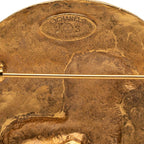 Chanel Lion CC Logo Vintage Brooch Gold Plated — view 3
