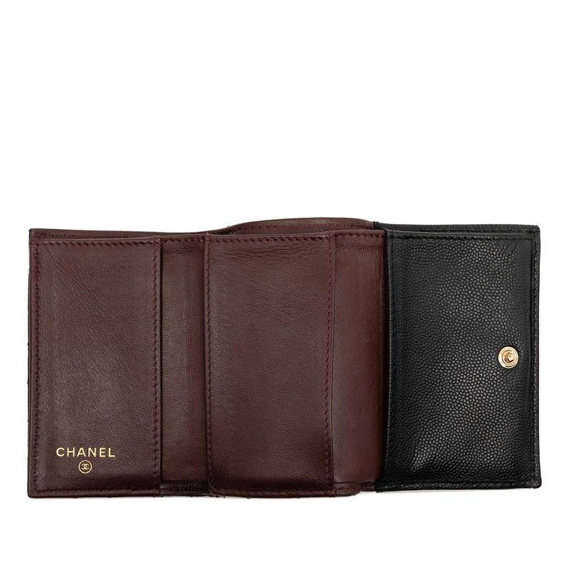 Chanel CC Logo Quilted Black Caviar Leather — view 4
