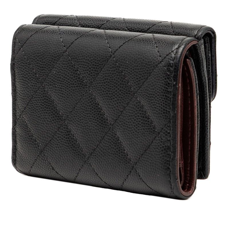 Chanel CC Logo Quilted Black Caviar Leather — view 2