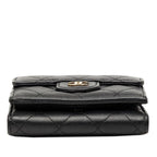 Chanel CC Logo Quilted Black Caviar Leather — view 3