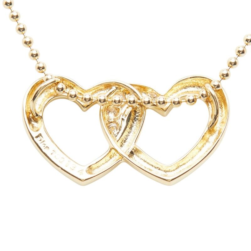 Dior Heart Motif Pendant Necklace 18K Yellow Gold — view 4